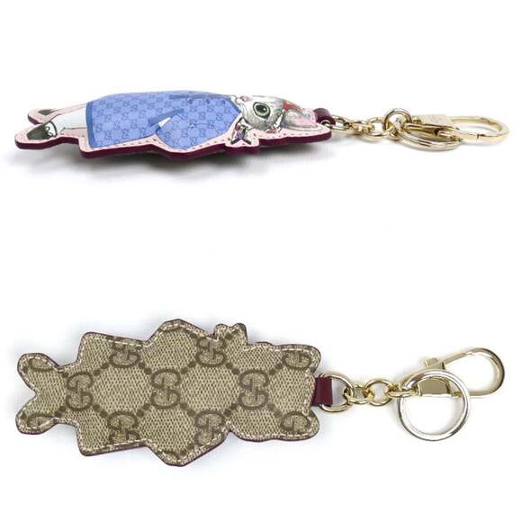 GUCCI GG Supreme Canvas Japan Exclusive Yuko Higuchi Cat Keychain Charm 85174...